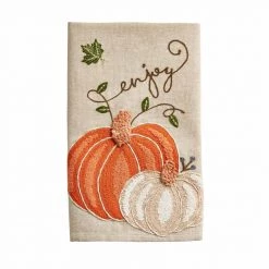 Mud Pie Kitchen Decor Embroidered Pumpkin Towel (Various Styles)