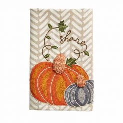Mud Pie Kitchen Decor Embroidered Pumpkin Towel (Various Styles)