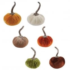 Mud Pie Kitchen Decor Velvet Mini Pumpkin (Various Colors)
