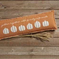 Mud Pie Pillows Stripe Pumpkin Long Pillow