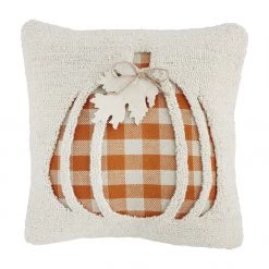 Mud Pie Pumpkin Hooked Pillow Pillows