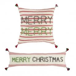 Mud Pie Merry Christmas Pillow (Various Styles) Pillows