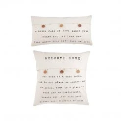 Mud Pie Home Button Pillow (Various Styles) Pillows