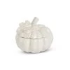 K&K Interiors Cream Dolomite Lidded Pumpkin Container (Various Sizes) Pumpkins