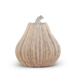 K&K Interiors Pumpkins Tan Resin Ribbed Pumpkin, Tall