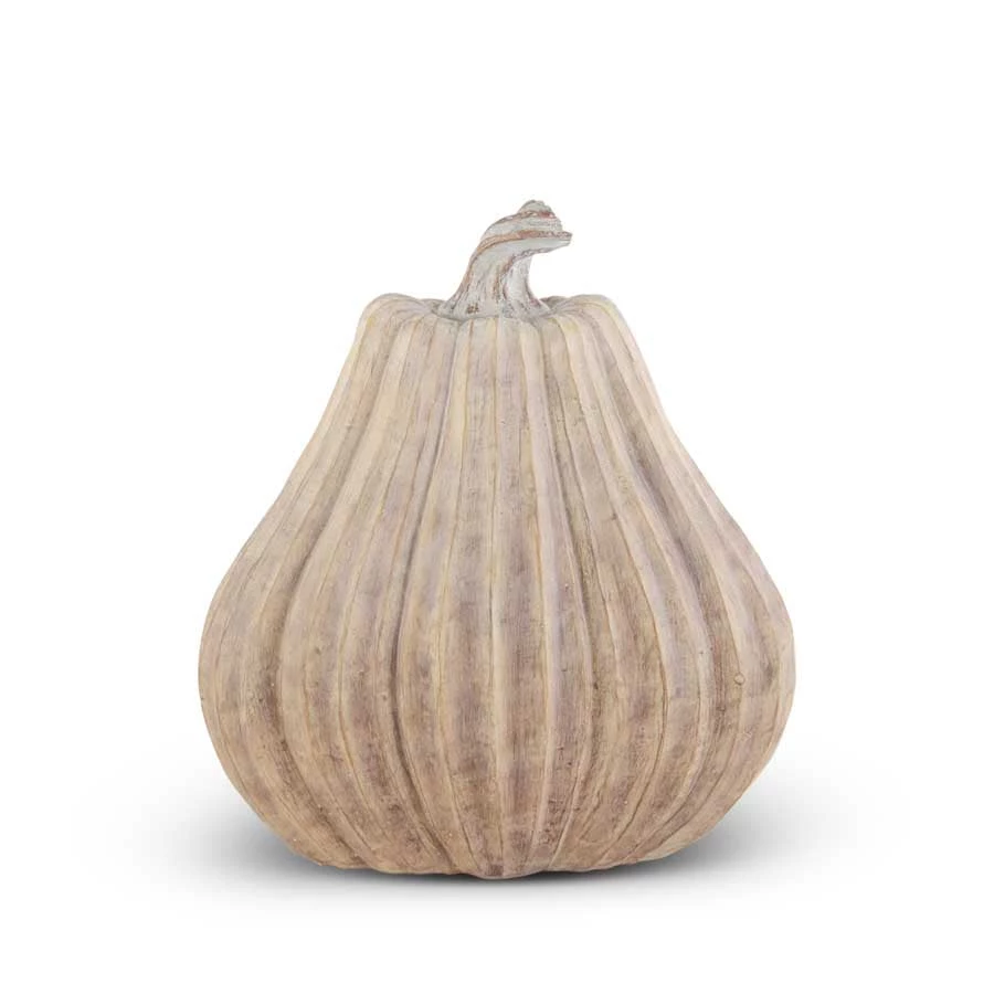 K&K Interiors Pumpkins Tan Resin Ribbed Pumpkin, Tall 1 K&K Interiors Pumpkins Tan Resin Ribbed Pumpkin, Tall