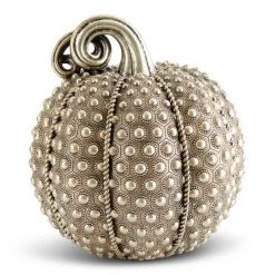 K&K Interiors Resin Antique Gold Rivit Textured Pumpkin