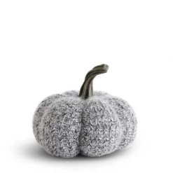 K&K Interiors Pumpkins Black & White Knit Pumpkin (Various Sizes)