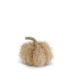 K&K Interiors Cream Fringe Pumpkin (Various Sizes)