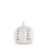 K&K Interiors Lamps Ceramic LED Cutout Mini Pumpkin, White