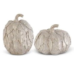 K&K Interiors Resin Layered Gold Leaf Pumpkin (Various Sizes) Fall Home Decor