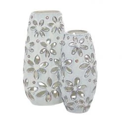 UMA Ceramic Vase With Flower Cutout Design (Various Sizes) Vases, Bottles, & Containers