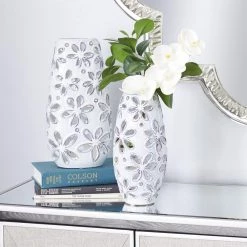 UMA Ceramic Vase With Flower Cutout Design (Various Sizes) Vases, Bottles, & Containers