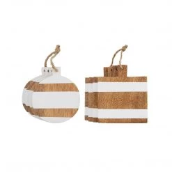 Mud Pie Wood Strap Coaster Set (Various Styles)