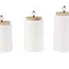 UMA Home Accents Metal Canisters With Wooden Lids, Set Of 3