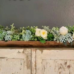 Diane 42" Dough Bowl Floral With Teal & Blue Accents