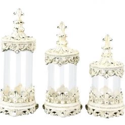 UMA Home Accents Polystone Glass Canister, Set Of 3
