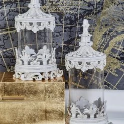 UMA Home Accents Polystone Glass Canister, Set Of 3