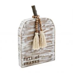 Mud Pie White Washed Pumpkin Plaque (Various Styles) 6 Mud Pie White Washed Pumpkin Plaque (Various Styles)