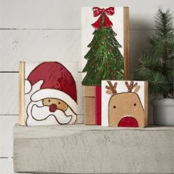 Mud Pie Home Accents Christmas Art Block (Various Styles)