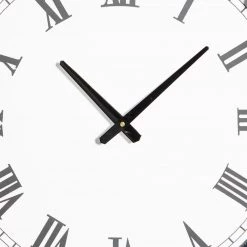 UMA Wall Clocks White Metal Wall Clock With Blue Trim