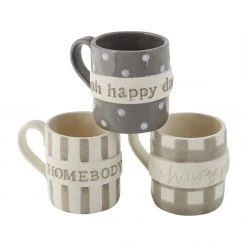 Mud Pie Happy Plaque Boxed Mug (Various Styles)