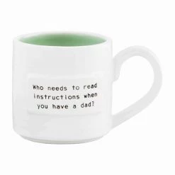Mud Pie Dad Sentiment Mug, "Instructions"