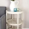 UMA Accent Furniture Wood & Mirror White Accent Table