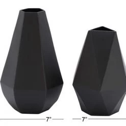 UMA Black Metal Vase (Various Sizes) Vases, Bottles, & Containers