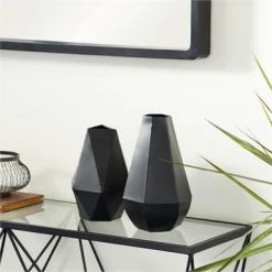 UMA Black Metal Vase (Various Sizes) Vases, Bottles, & Containers