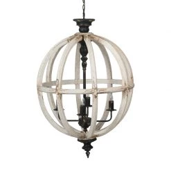 A&B Home Country-Style Fir Wood Chandelier
