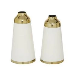 UMA Vases, Bottles, & Containers Metal Vases With Gold Accent (Various Sizes)