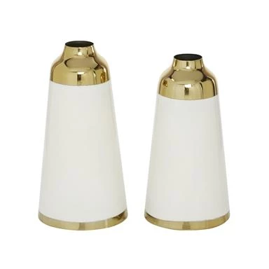 UMA Vases, Bottles, & Containers Metal Vases With Gold Accent (Various Sizes) 2 UMA Vases, Bottles, & Containers Metal Vases With Gold Accent (Various Sizes)