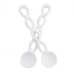 Mud Pie White Twisted Serving Set, Set Of 2