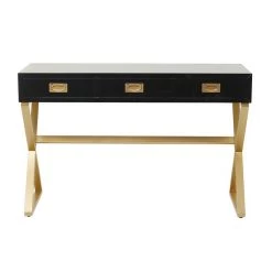 UMA Black Wood Contemporary Console Table Consoles, Breakfronts, & Sideboards