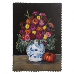 Round Top Collection Vases, Bottles, & Containers Vase Of Zinnias Gallery Print