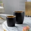 A&B Home Home Accents Curved Rim Black And Gold Vase (Various Sizes)