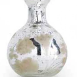 K&K Interiors Mercury Glass Bud Vase With Etching (Various Styles)