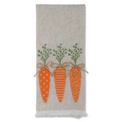 K&K Interiors Tea Towels & Cloth Napkins Applique Carrot Hand Towel