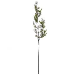 K&K Interiors 35" Bell Snowy Branch Stem, Silver