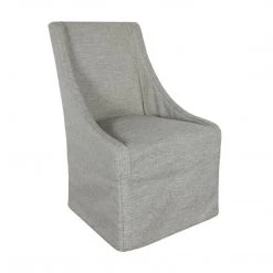 Classic Home Warwick Upholstered Rolling Dining Chair, Gray Dining Chairs