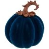 The Mint Julep Dark Blue Flocked Pumpkin Porch View Home Candles