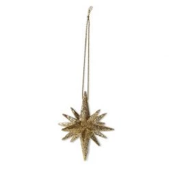 K&K Interiors Glittered Star Ornament, Gold (Various Sizes)