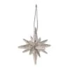 K&K Interiors Glittered Star Ornament, Silver (Various Sizes) Ornaments