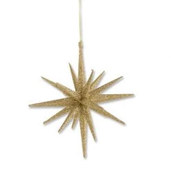 K&K Interiors Glittered Star Ornament, Gold (Various Sizes)