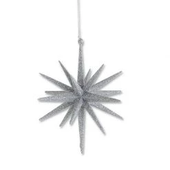 K&K Interiors Glittered Star Ornament, Silver (Various Sizes) Ornaments