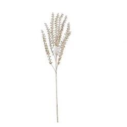 K&K Interiors Floral Stems 31" Glittered Mini Teardrop Leaves Stem, Champagne