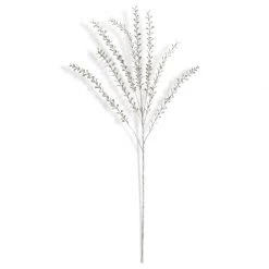 K&K Interiors Floral Stems 31" Silver Glittered Stem With Mini Teardrop Leaves
