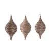 K&K Interiors Oversized Glittered Rattan Teardrop Ornament (Various Sizes)