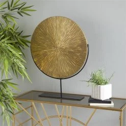 UMA Home Accents Cosmopolitan Gold Metal Contemporary Sculpture